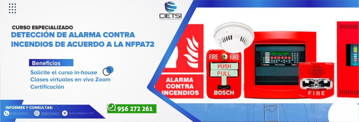 CURSO ESPECIALIZADO EN DETECCIÓN DE ALARMA CONTRA INCENDIOS DE ACUERDO A LA NFPA72  2020